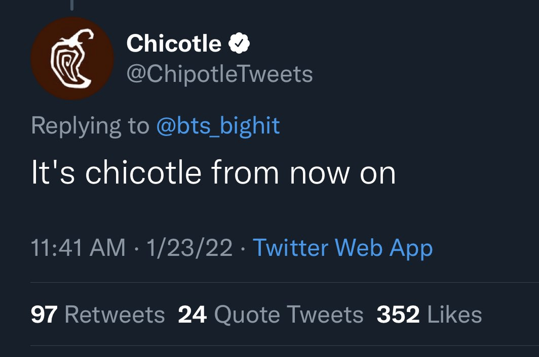 Chipotle Which Modified Their Account Title to &#8216;chicotle&#8217; Due BTS&#8217;s Jungkook