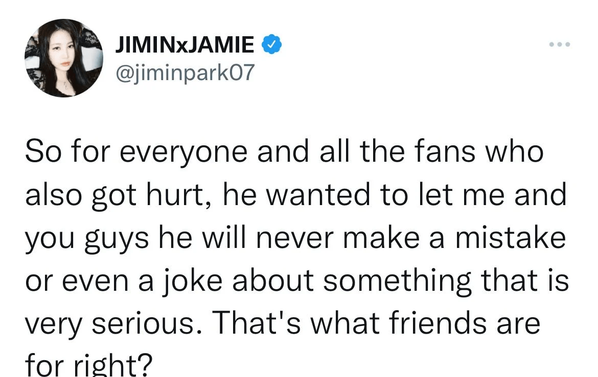 Jamie Shared a Tweet About Jae Park Jaehyung&#8217;s Issue