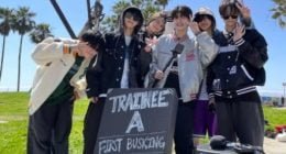 Big Hit’s new male group busking in the USA