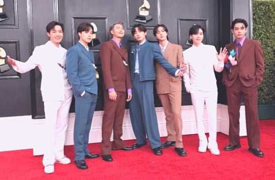 BTS and their red carpet stage at the Grammy Awards