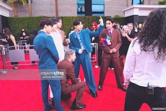 BTS and their red carpet stage at the Grammy Awards