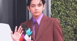 Photos of BTS V while smoking outside Grammy awards