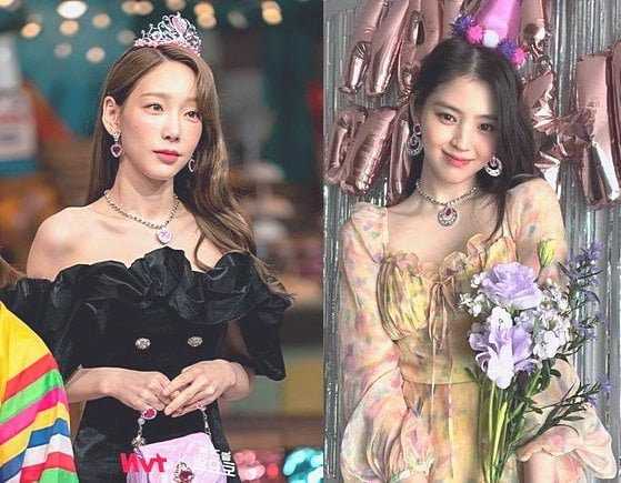 Taeyeon and Han So hee are using toy princess jewelry