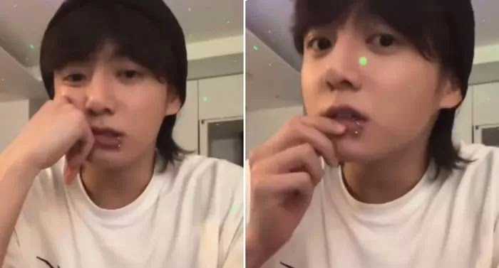 Jungkook apologizes to Armies for biting his lip